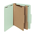 Smead® Pressboard Classification Folders, 2 Dividers, Letter Size, 100% Recycled, Gray/Green, Box Of 10