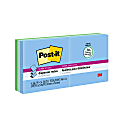 Post-it Super Sticky Pop Up Notes, 3 in x 3 in, 6 Pads, 90 Sheets/Pad, 2x the Sticking Power, Oasis Collection