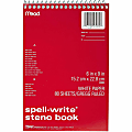 Mead® Spell-Write Wire Bound Steno Book, 6" x 9", 80 Sheets, Red 1 thumbnail image