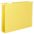 Smead® Hanging Box-Bottom File Folders, 2" Expansion, 1/5-Cut Adjustable Tab, Letter Size, Yellow, Box Of 25