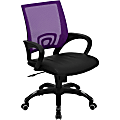 Flash Furniture Mesh/Leather Mid-Back Swivel Task Chair, Purple/Black