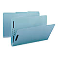 Smead® Pressboard Fastener Folders, 1" Expansion, 8 1/2" x 14", Legal, 100% Recycled, Blue, Box of 25