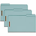 Smead® Pressboard Fastener Folders, 1" Expansion, 8 1/2" x 14", Legal, 100% Recycled, Blue, Box of 25 1 thumbnail image
