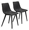 Zuo Modern Daniel Dining Chairs, Vintage Black, Set Of 2 Chairs