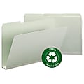 Smead® Pressboard Folder, 2" Capacity, Legal Size, 1/3 Cut, Gray/Green, Box Of 25