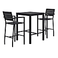 KFI Studios Eveleen 3-Piece Outdoor Patio Set, 33-13/16"H x 36"W x 36"D, Black 1 thumbnail image