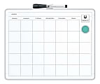 U Brands® Magnetic Dry Erase Monthly Calendar Board, 14" X 11", White Plastic Frame