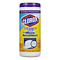 Clorox® Disinfecting Wipes With Micro-Scrubbers, 7" x 8", Citrus Scent, Pack Of 32