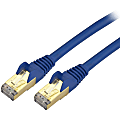 StarTech.com 8ft Blue Cat6a Shielded Patch Cable - Cat6a Ethernet Cable - 8 ft Cat 6a STP Cable - Snagless RJ45 Ethernet Cord - 8 ft Category 6a Network Cable for Docking Station, Network Device, Notebook, Desktop Computer, Hub, Switch, Router