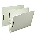 Smead® Pressboard Fastener Folders, 2" Expansion, Letter Size, 100% Recycled, Gray/Green, Pack Of 25