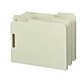 Smead® Pressboard Fastener Folders, 1" Expansion, 8 1/2" x 11", Letter, 100% Recycled, Gray/Green, Box of 25 1 thumbnail image