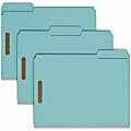 Smead® Pressboard Fastener Folders, 1" Expansion, 8 1/2" x 11", Letter, 100% Recycled, Blue, Box of 25 1 thumbnail image
