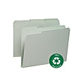 Smead® Pressboard Folder, 1" Capacity, Letter Size, 1/3 Cut, Gray/Green, Box Of 25