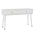 Linon Rhodri 2-Drawer Console Table, 34-1/4”H x 55-1/2”W x 16-3/4”D, White/Gold 1 thumbnail image