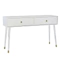 Linon Rhodri 2-Drawer Console Table, 34-1/4”H x 55-1/2”W x 16-3/4”D, White/Gold