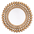 Zuo Modern Inha Round Mirror, 33 1/8"H x 33 1/8"W x 1 5/8"D, Gold