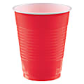 Amscan Go Brightly Plastic Cups, 18 Oz, Red, Pack Of 16 Cups