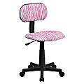 Flash Furniture Zebra Print Fabric Swivel Task Chair, Pink/White/Black