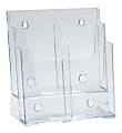 Azar Displays 2-Tier 4-Pocket Plastic Trifold Brochure Holder, 11-1/4"H x 9-1/4"W x 5"D, Clear