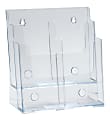 Azar Displays 2-Tier 4-Pocket Plastic Trifold Brochure Holder, 11-1/4"H x 9-1/4"W x 5"D, Clear 1 thumbnail image