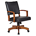 Office Star™ Deluxe Ergonomic Wood Mid-Back Bankers Chair, Black