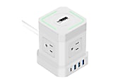 Wireless Charger Cube 10ft Surge Protected Power Strip 9 Outlets (4 AC, 3 USB, 1 USB C, 15w wireless charging station) White 1 thumbnail image