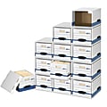 Bankers Box® File/Cube™ Storage Box Shells, Letter/Legal, 15" x 12" x 10", 60% Recycled, White/Blue, Pack Of 6