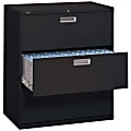HON® Brigade® 600 42"W Lateral 3-Drawer File Cabinet, Metal, Black