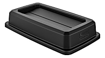Suncast Commercial Double-Flip Lid For Narrow Trash Cans, 3-13/16"H x 11-13/16"W x 20"D, Black 1 thumbnail image