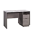 Sauder® East Rock 48"W Contemporary Single-Pedestal Computer Desk, Ashen Oak/Faux White Marble 1 thumbnail image