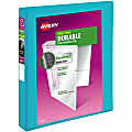 Avery® Durable View 3-Ring Binder, 1" Slant Rings, Aqua