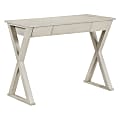 Office Star Marna 40"W Writing Desk With Drawer, Weathered White 1 thumbnail image