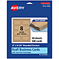 Avery® Printable Rounded Corner Business Cards With Sure Feed® Technology, Print-To-The-Edge, 2"x3.5", Kraft Brown, Pack Of 400 1 thumbnail image