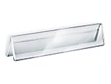 Azar Displays Acrylic Horizontal 2-Sided Nameplates, 2"H x 11"W x 3"D, Clear, Pack Of 10 Nameplates
