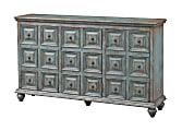Coast to Coast Bell Apothecary Style 3- Door Sideboard Credenza, 39"H x 66"W x 16"D, Roxanna Aged Blue 1 thumbnail image