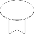 Lorell Prominence 2.0 Round Laminate Conference Table - 29" x 42" , 1" Top, 0.1" Edge - Material: Particleboard - Finish: Gray