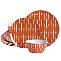 Wanda June Home By Miranda Lambert 12-Piece Melamine Geometric Dinnerware Set, Orange 1 thumbnail image