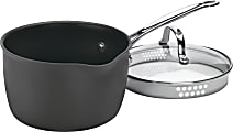 Cuisinart Chef's Classic Stainless-Steel Nonstick Hard-Anodized Cook And Pour Saucepan With Cover, 3 Qt, Black 1 thumbnail image