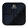 Garmin Index 400-Lb Capacity Smart Glass Bathroom Scale, 010-02294-02, 12.2" x 12.6", Black