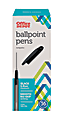 Office Depot® Brand Ballpoint Stick Pens, Medium Point, 1.0 mm, Black Barrel, Black Ink, Pack Of 36