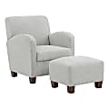 Office Star Aiden Chair With Legs And Ottoman, Smoke/Espresso