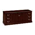 HON® 94000 72"W Computer Desk Credenza With Doors, Mahogany
