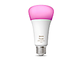 Philips Hue LED Light Bulb 16 W 100 W Incandescent Equivalent Wattage 120 V AC 1600 lm A21 Size White Ambiance Light Color E26 Base 25000 Hour Office Depot