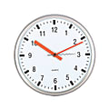 TEMPUS Silent Sweep Wall Clock, 10", Silver