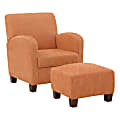 Office Star Aiden Chair With Legs And Ottoman, Orange/Espresso 1 thumbnail image