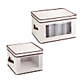 Honey Can Do Dishware Storage Boxes, 8-1/2”H x 14”W x 18-1/2”D, Natural, Pack Of 2 Boxes