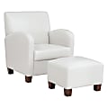 Office Star Aiden Chair With Legs And Ottoman, Cream/Espresso
