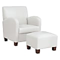 Office Star Aiden Chair With Legs And Ottoman, Cream/Espresso 1 thumbnail image