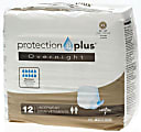 Protection Plus Overnight Protective Underwear, X-Large, 56 - 68", White, Bag Of 12, Case Of 4 Bags