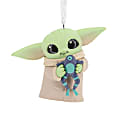 Hallmark Resin Christmas Ornament, 2-3/4” x 2-1/4” x 1”, Star Wars: The Mandalorian Grogu With Frog 1 thumbnail image